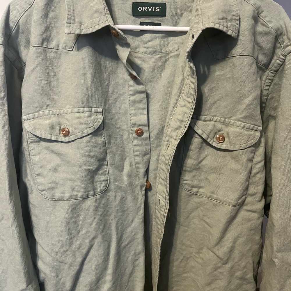 Orvis Men's Casual Sage Button Down Shirt